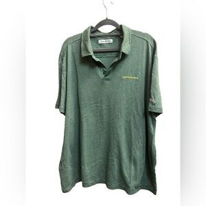 OREGON DUCKS TOMMY BAHAMA Football Collared Men’s Polo Green Micro stripe SZ XL